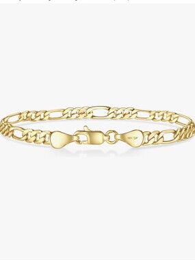 14K Gold Figaro Chain Bracelet 7.5 Inch